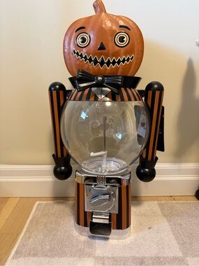 Halloween Pumpkin Gumball Machine Candy Dispenser - Orange